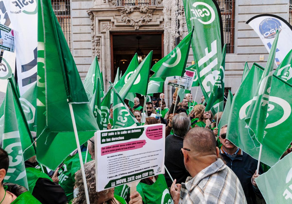 Concentración de CSIF en defensa de Muface, hace unos días en Madrid.