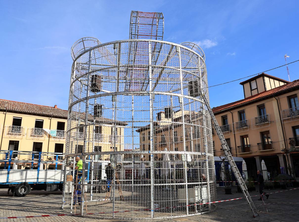 Así se preparan rotondas y rincones de Palencia para la Navidad