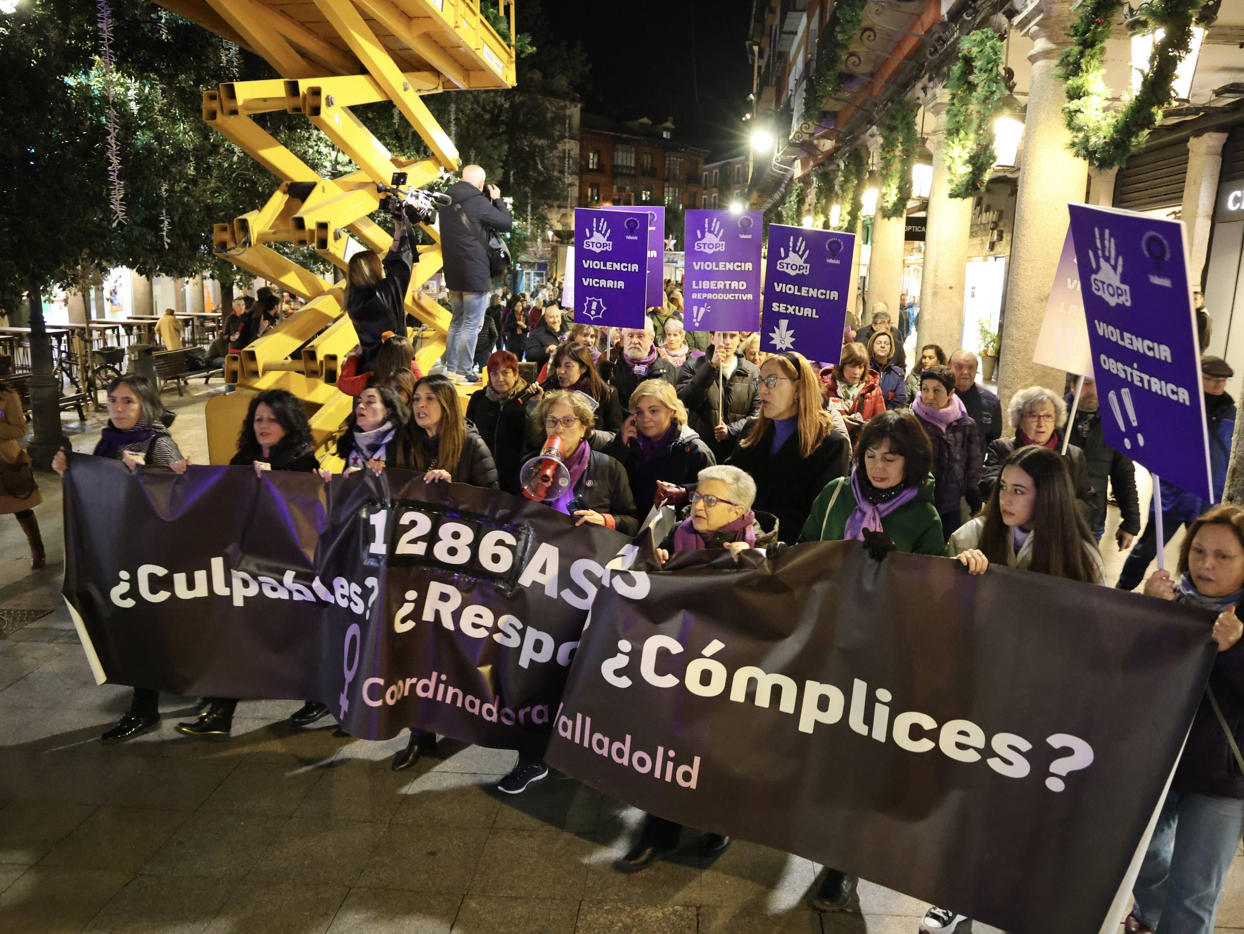 La manifestación por el 25-N en Valladolid, en imágenes