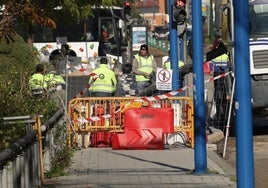 Obras en el carril bici de Isabel la Católica.