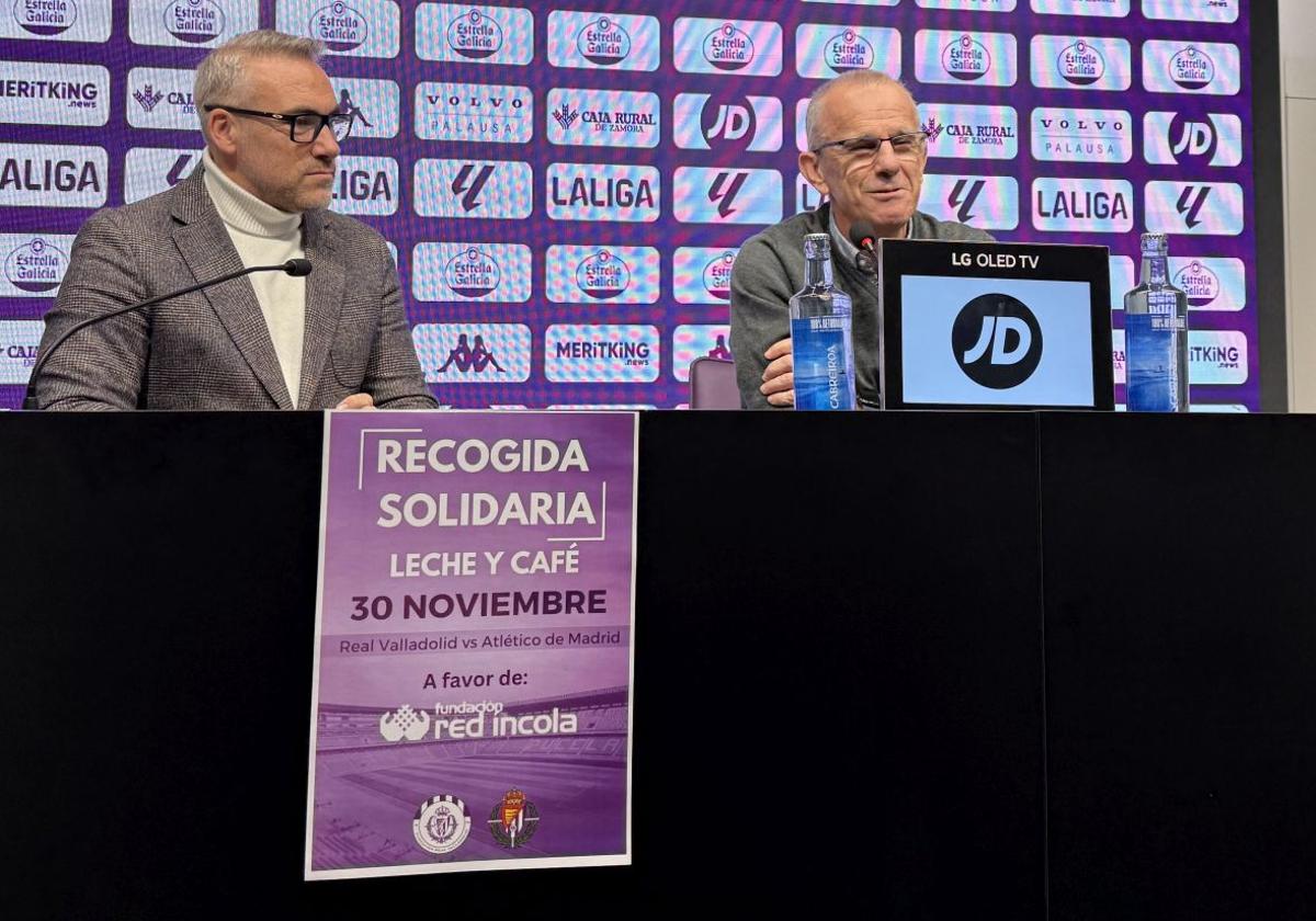 Jorge Santiago (izquierda) y Chus Landáburu, este jueves en Zorrilla