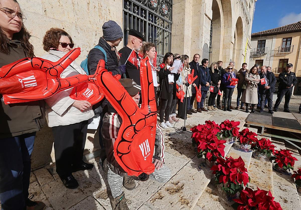 Actividad de sensibilización en el Día del Sida, el año pasado en la Plaza Mayor.