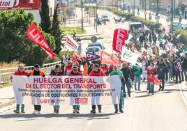 Manifestación de los conductores de Auvasa, el pasado 28 de octubre.