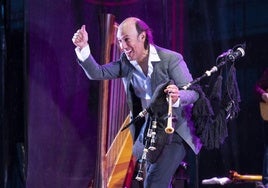 Carlos Núñez, durante un concierto en la Plaza Mayor en San Pedro Regalado de 2022.