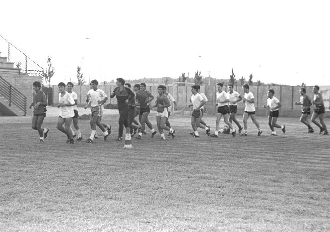 Entrenamiento del equipo del Club Deportivo Laguna. 1987.