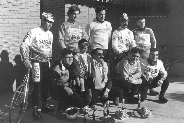 Algunos de los ganadores del Trofeo ciclista del Pavo. 16 de diciembre de 1995.