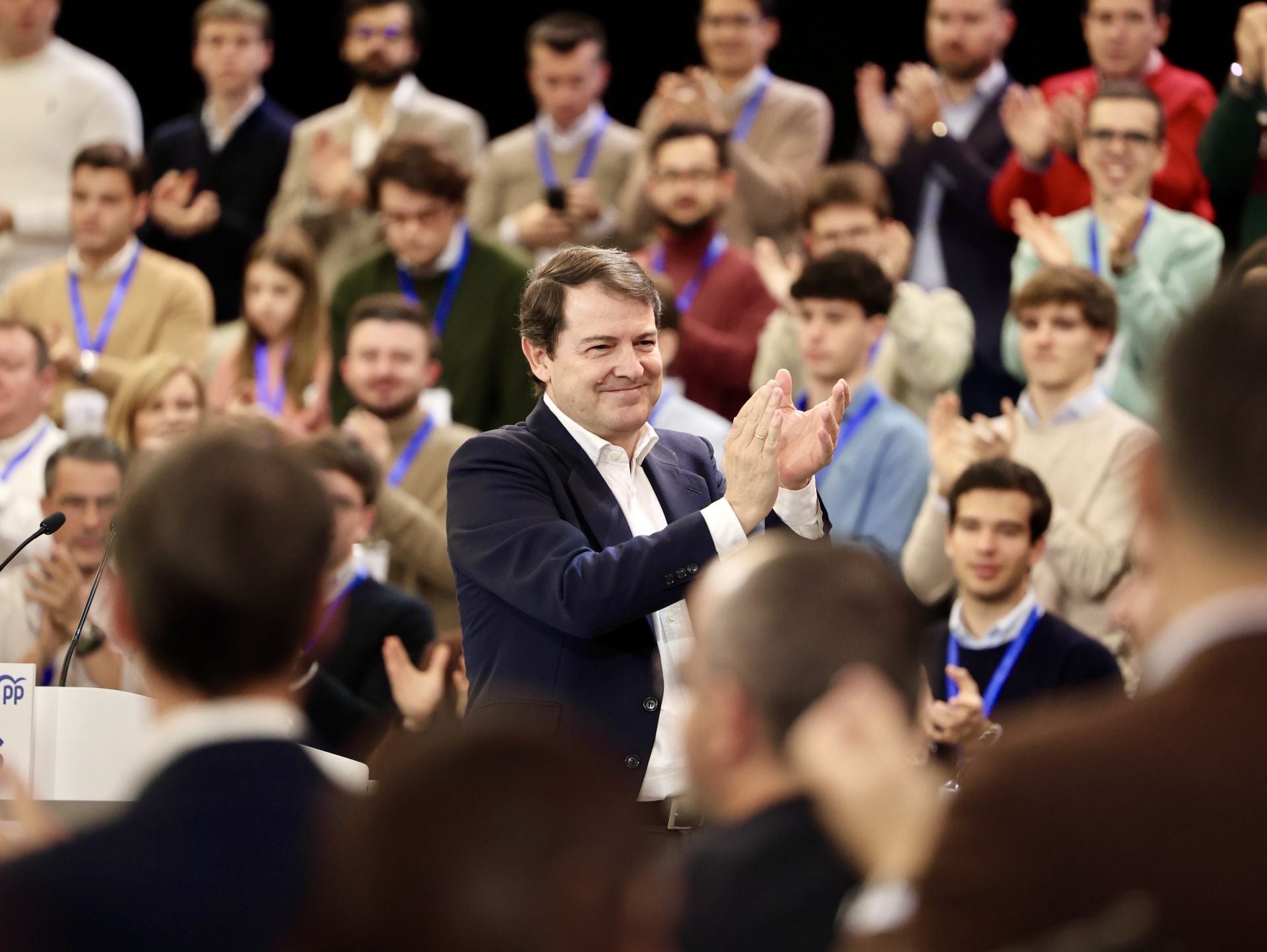 Alfonso Fernández Mañueco, este domingo, en el acto del PP en Valladolid.