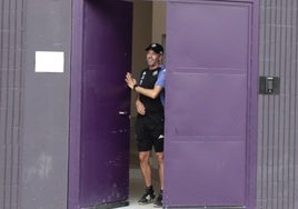 Pezzolano, en la puerta de acceso al estadio Zorrilla.