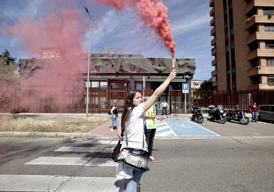 Manifestación contra el ERE en Intrum, el pasado mes de junio.