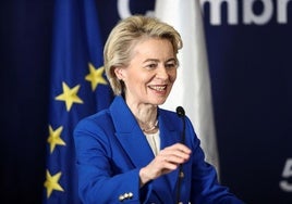 La presidenta de la Comisión Europea, Ursula von der Leyen, .en la Cumbre del Mercosur en Montevideo, Uruguay