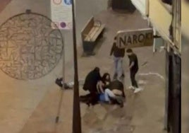 Imagen de la pelea en la calle Francisco Grandmontagne, en Burgos.