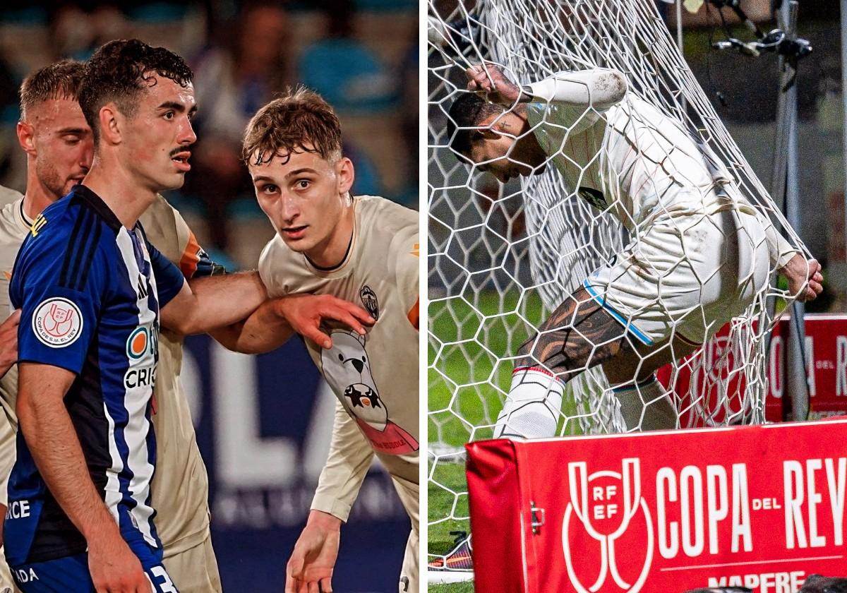 Jorrin, de la Deportiva, en el choque copero ante el Castellón; y Marcos André, en Ávila.