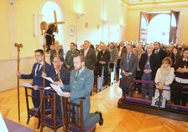 Los dirigentes nazarenos, en primer término, en el acto de la Inmaculada.