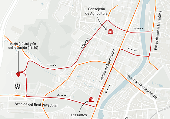 Tractorada en Valladolid: calles cortadas y líneas de autobús afectadas