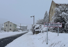 Nevada en la localidad palentina de San Salvador de Cantamuda, hace unos días.