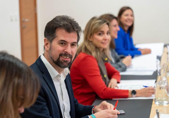 Luis Tudanca, durante la Junta de Portavoces de este jueves.