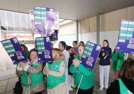 Protesta de las enfermeras palentinas el pasado 8 de marzo.