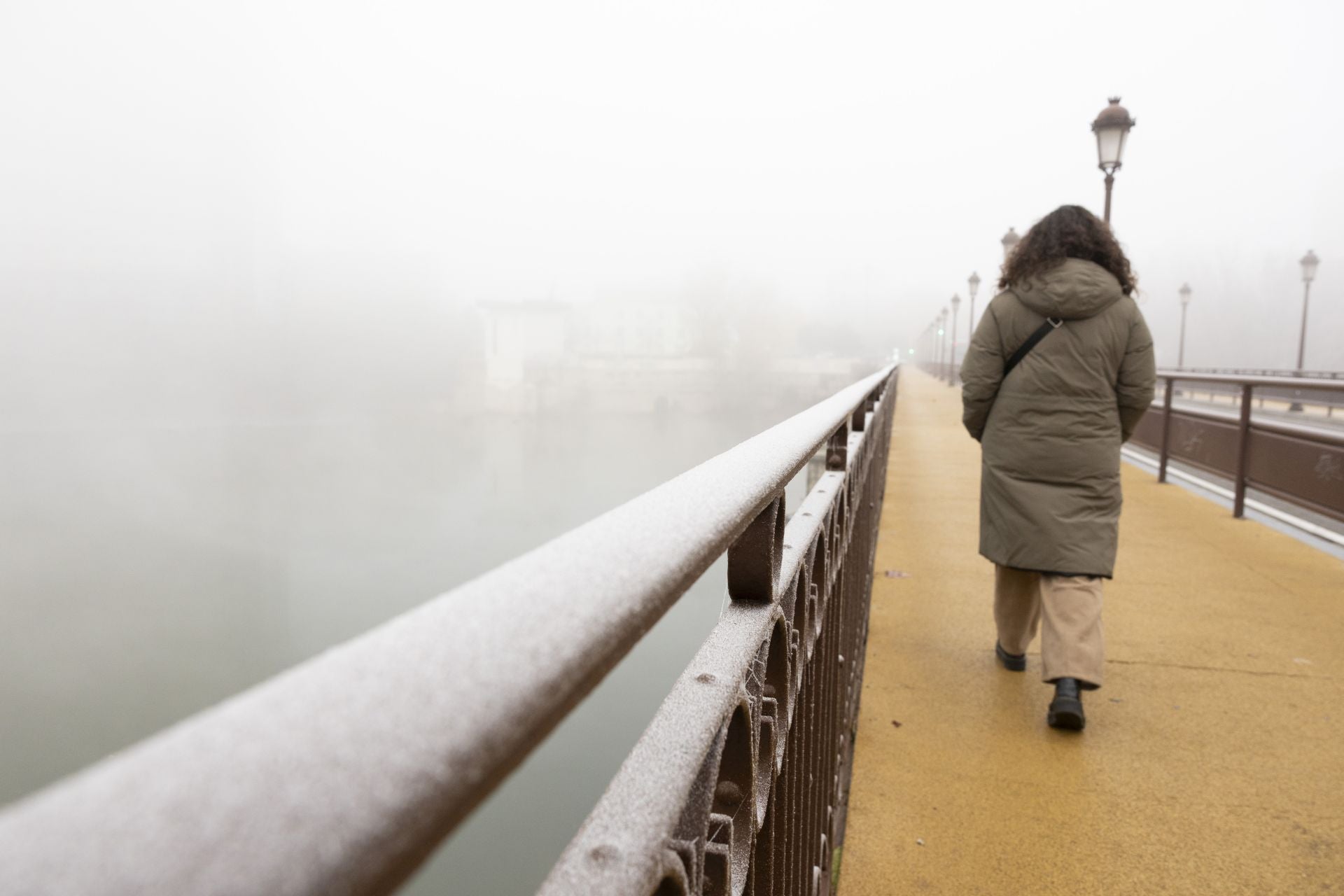 Mañana de niebla y cencellada en Valladolid