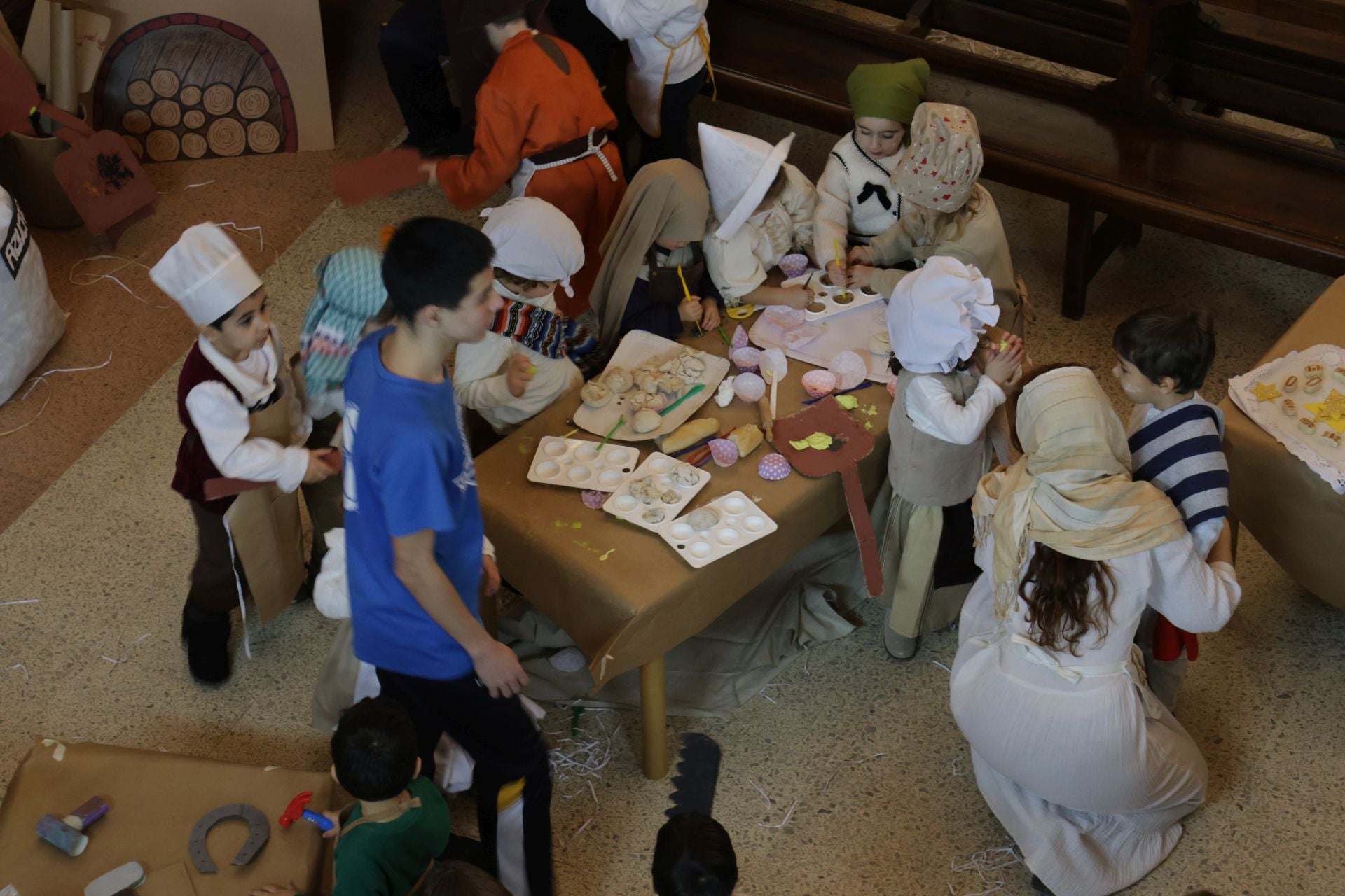 Belén viviente en el colegio de Lourdes de Valladolid