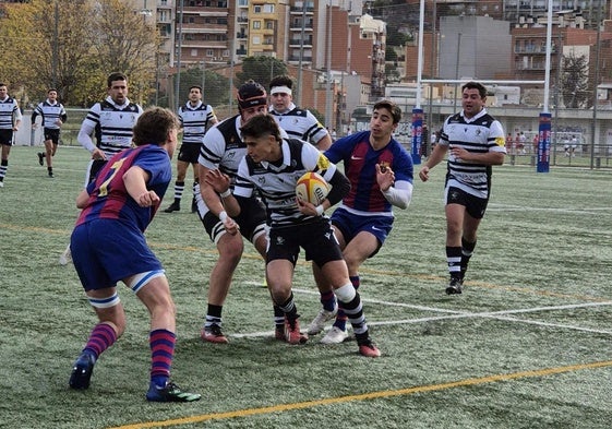 Una acción del partido disputado en La Teixeira.