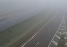 Estado de la A-6 a su paso por la provincia de Valladolid, a las ocho y media de la mañana de este jueves.