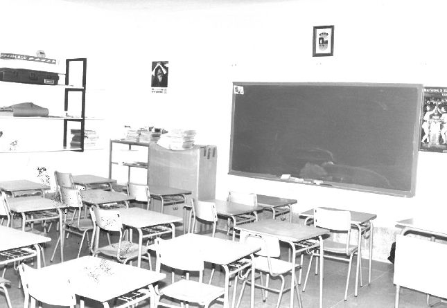 Aula del colegio público. Septiembre de 1993.