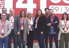 Borja Lavandera (el tercero por la derecha), durante el pasado Congreso del PSOE en Sevilla.