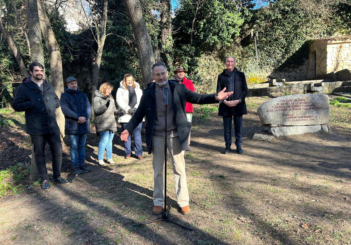 Leopoldo Yoldi, durante el homenaje.