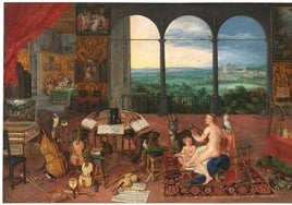 'El sentido del oído, de Brueghel el Viejo y Rubens, en el Prado.