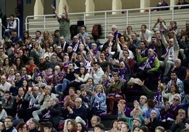 Aspecto de una de las tribunas de Pisuerga en el último partido ante Castellón.