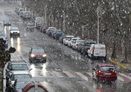 Nieve en Ponferrada.