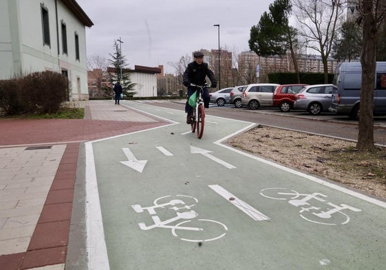 Trazado del carril bici en la calle Eras.