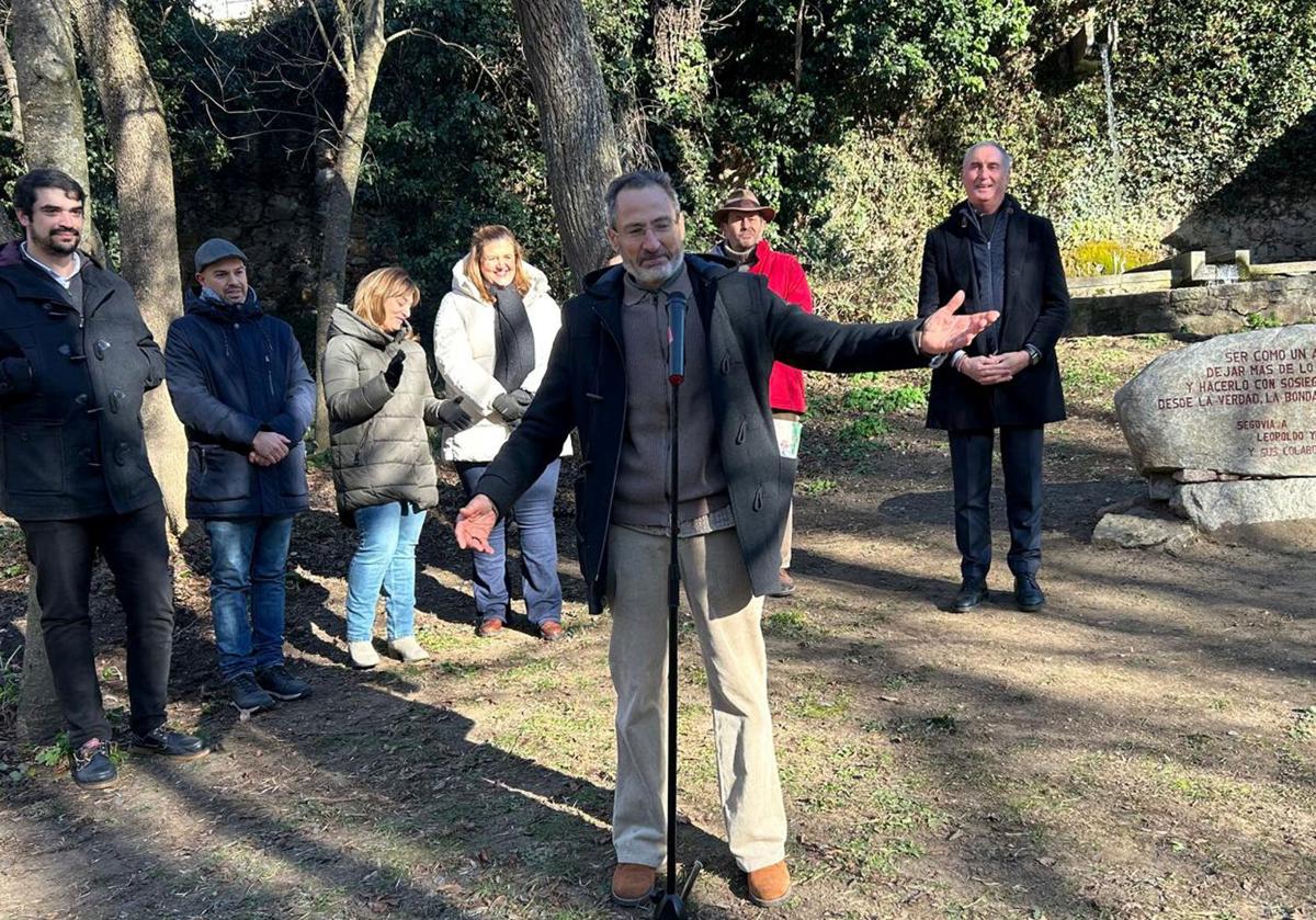 Leopoldo Yoldi se dirige a los presentes durante el homenaje que recibió el pasado martes.