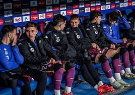 Banquillo del Real Valladolid ante el Espanyol.