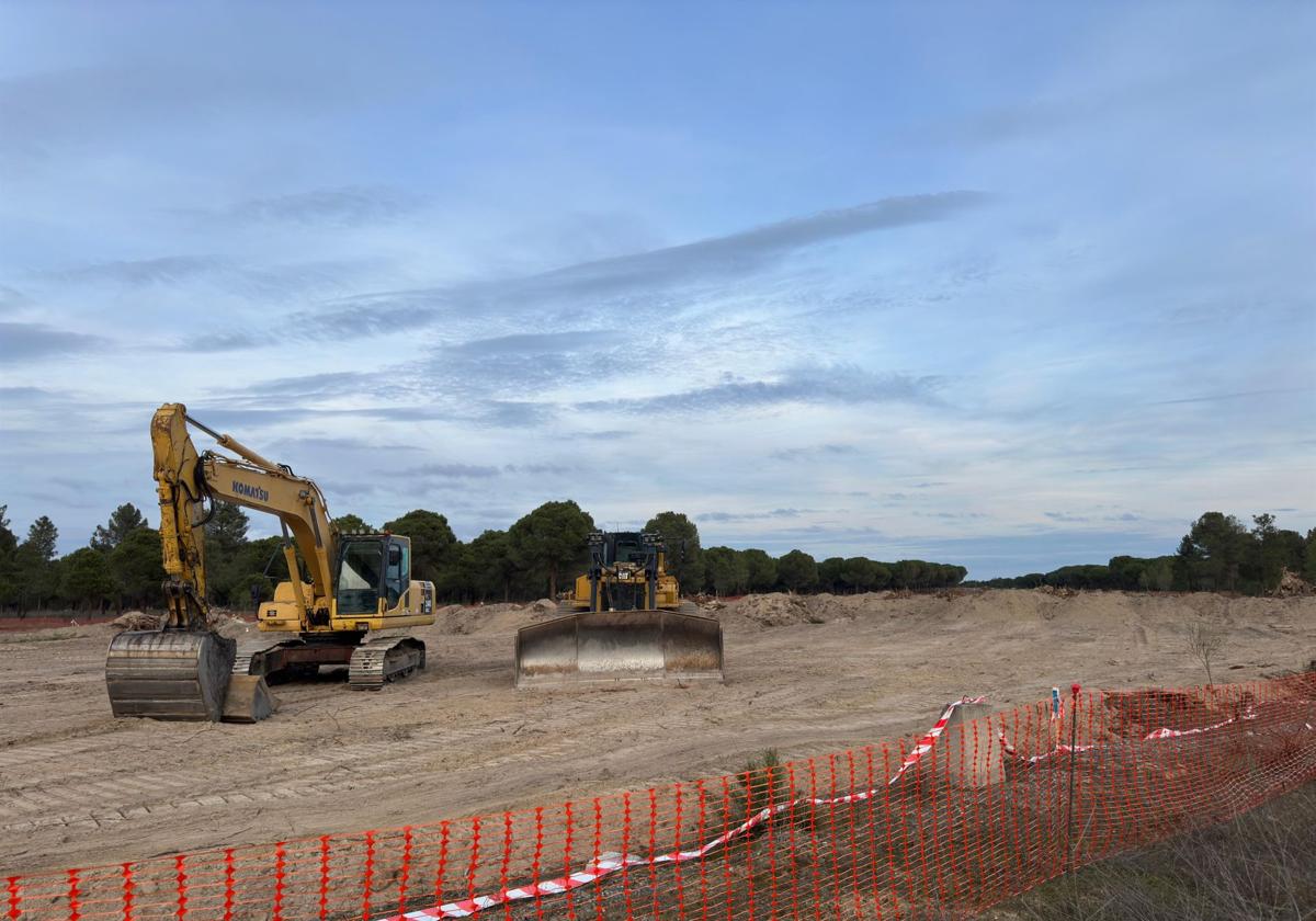 Obras en la 'U' de Olmedo que conectará las líneas Madrid-Valladolid y Madrid-Galicia.