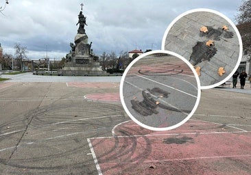 Huellas de neumáticos y barro en la Acera de Recoletos dos semanas después de Pingüinos