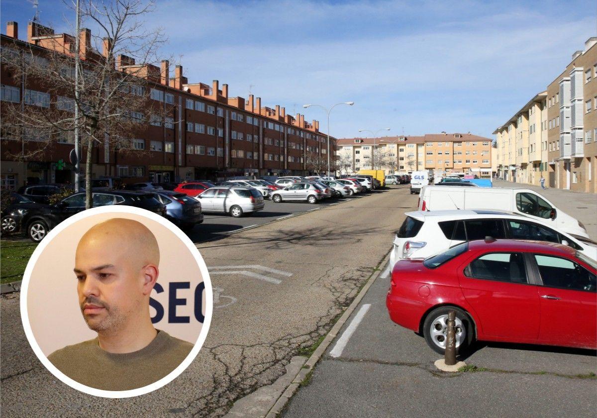 Plaza Tirso de Molina, en Nueva Segovia, y el exconcejal de Medio Ambiente.