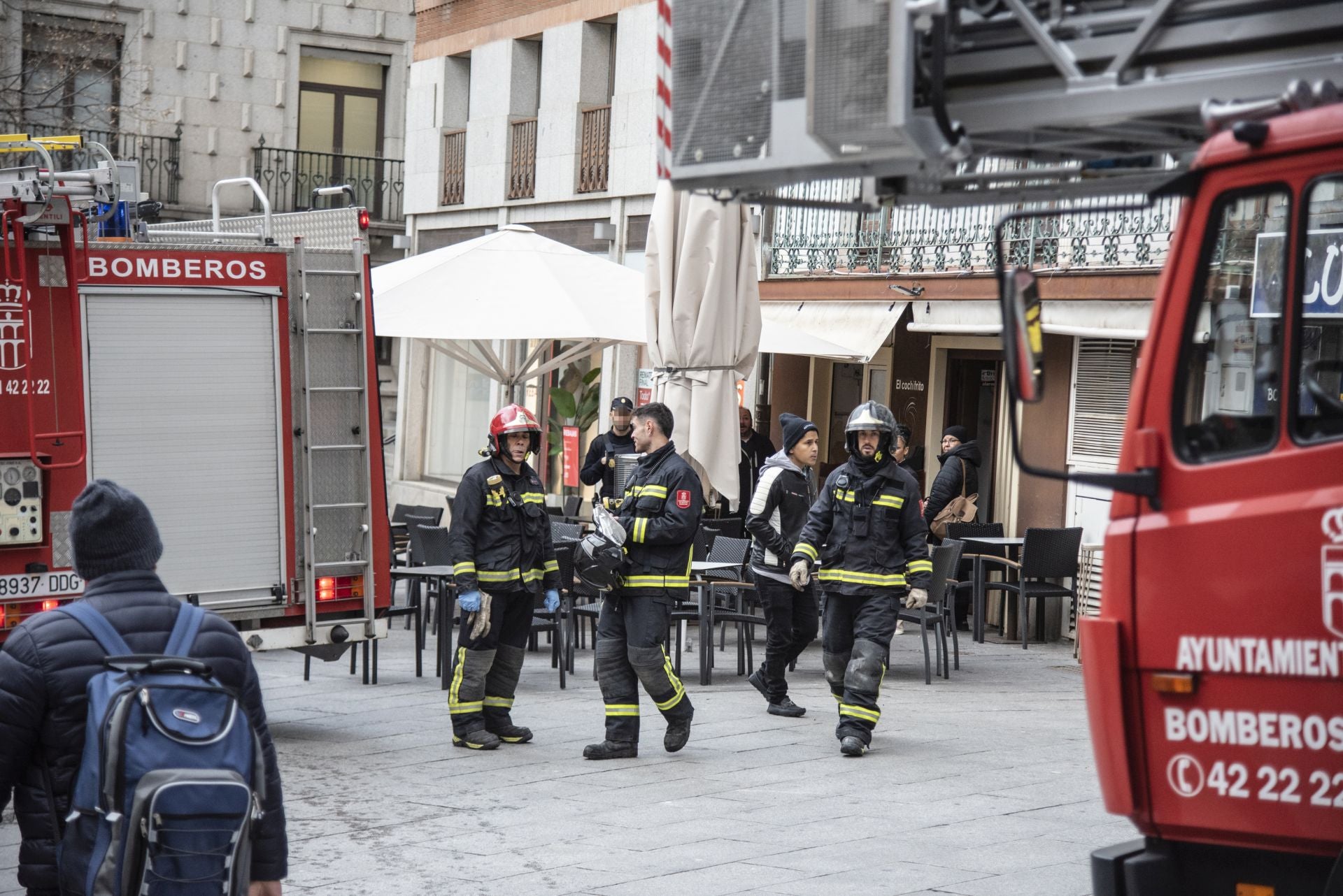 Fotos del incendio en un restaurante del centro de Segovia