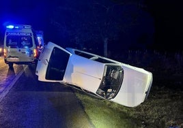 Uno de los vehículos implicados en el accidente.