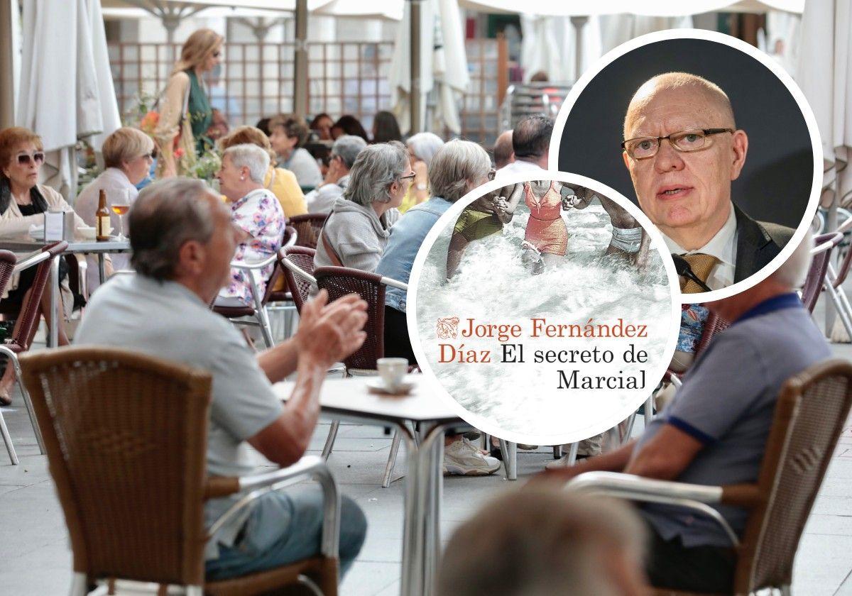 Terraza del Lion D'Or, donde el escritor Jorge Fernández Díaz ha situado parte de la novela 'El secreto de Marcial' con la que ha ganado el Premio Nadal.