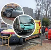 Choque sin heridos entre un bus urbano y un turismo en Valladolid