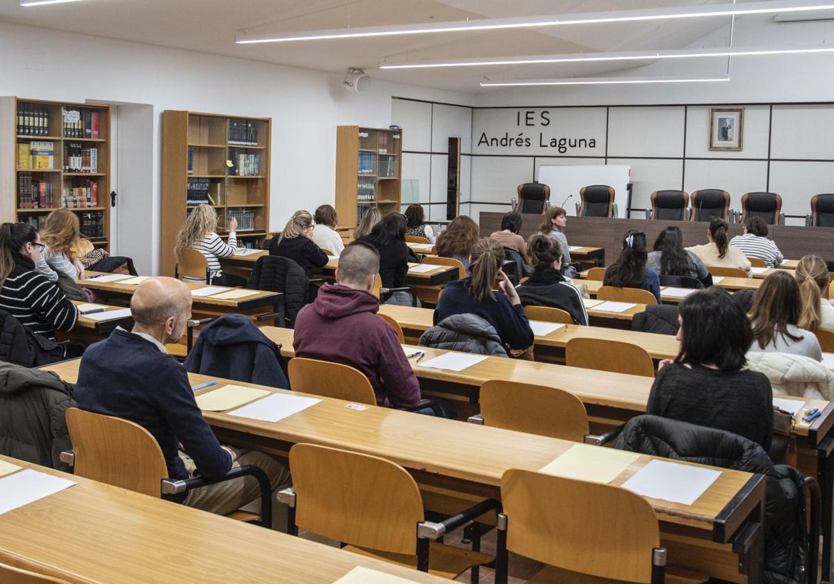 Una de las aulas donde se realizó la prueba, ayer.