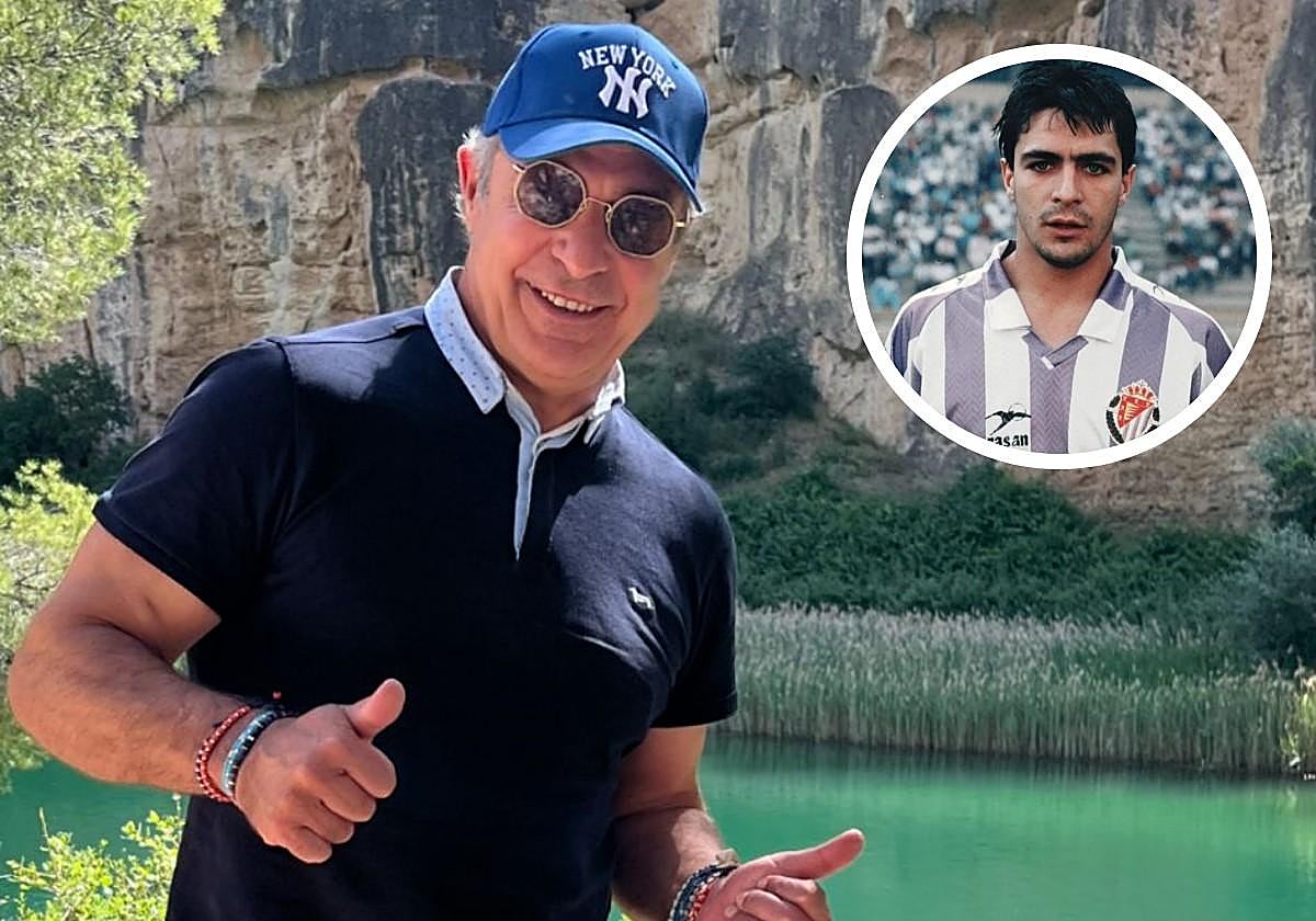 Gabi Moya, en una imagen reciente y en su etapa como jugador del Real Valladolid.