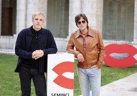 Pablo Gil Retuerto y Nacho Vegas, la pasada Seminci en el Patio Herreriano.