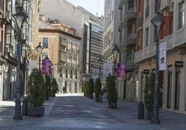 Santiago, desde la Plaza Mayor el 14 de marzo de 2020.