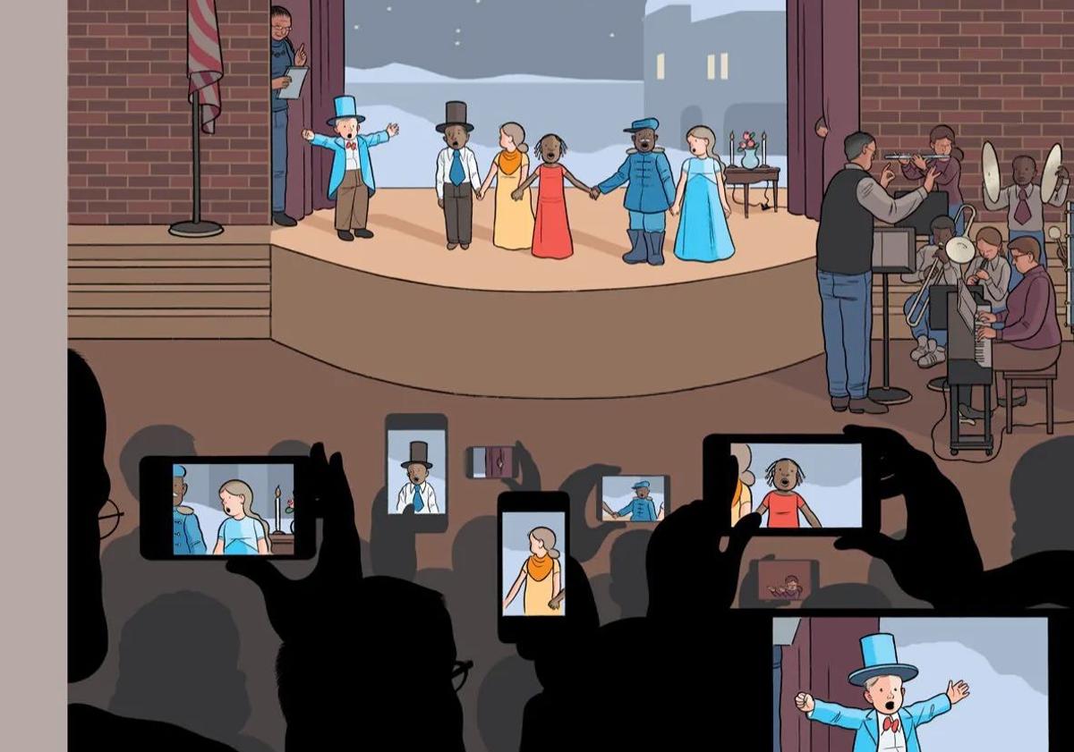 Imagen principal - Portadas de The New Yorker sobre nuestra relación con las pantallas, de Ros Chast y Chris Ware.