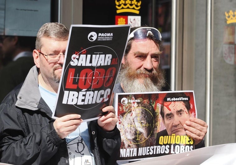 La protesta para reivindicar la protección del lobo, en imágenes