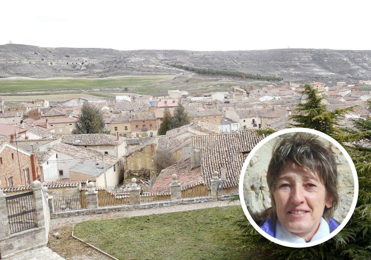 Panorámica de Villamediana desde la iglesia de Santa Columba. A la derecha, la alcaldesa.