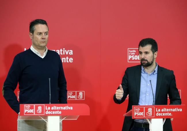Pedro Luis González Reglero y Luis Tudanca, en una rueda de prensa en una imagen de archivo.