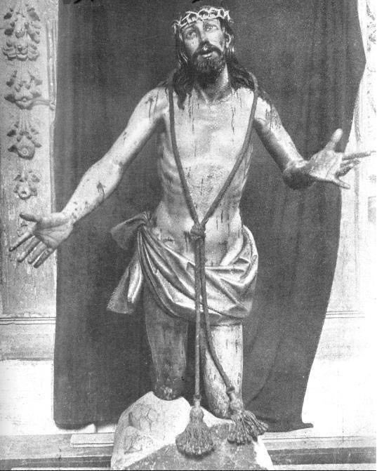 La talla del 'Cristo del Perdón', en la iglesia de la Pasión.